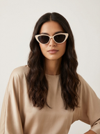 Women's Cat Eye Sunglasses with Retro Vintage Frame - 5