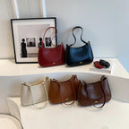 Women's Shoulder Bag with Adjustable Strap and Curved Silhouette - 10