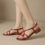 Roselle | Elegant Knotted Criss-Cross Slingback Sandals - 3