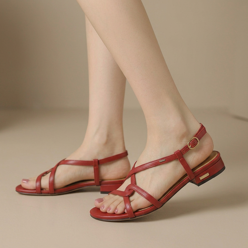 Roselle | Elegant Knotted Criss-Cross Slingback Sandals - 3