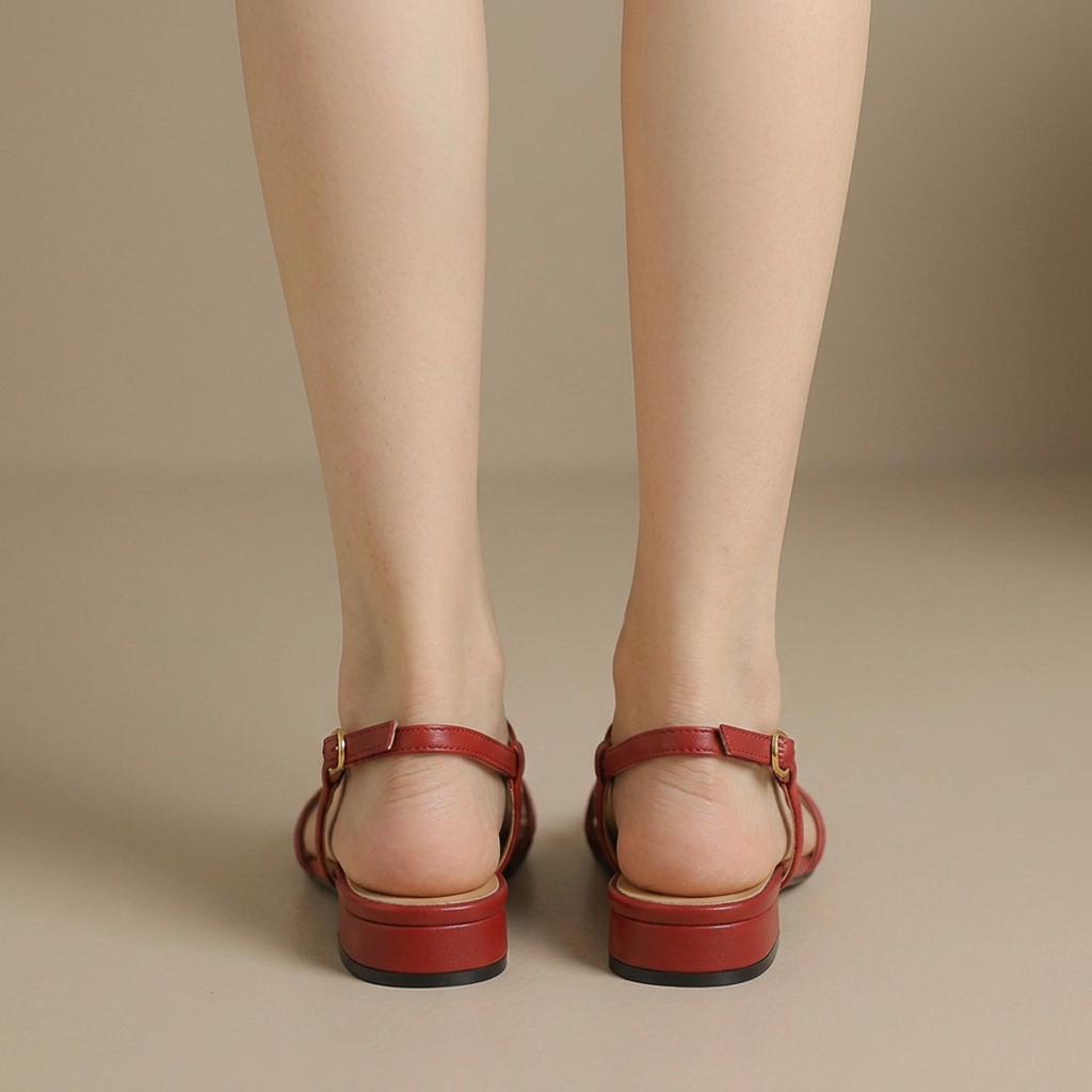 Roselle | Elegant Knotted Criss-Cross Slingback Sandals - 5