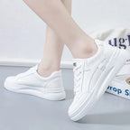 Women's Lace-Up Sneakers with Chunky Sole and Contrast Panel - 6