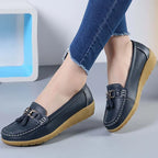 Women's Slip-On Loafers with Tassel Trim and Wedge Sole - 4