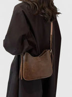 Women's Shoulder Bag with Curved Silhouette and Adjustable Strap - 7