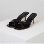 Women's Heeled Sandal with Square Toe - 3