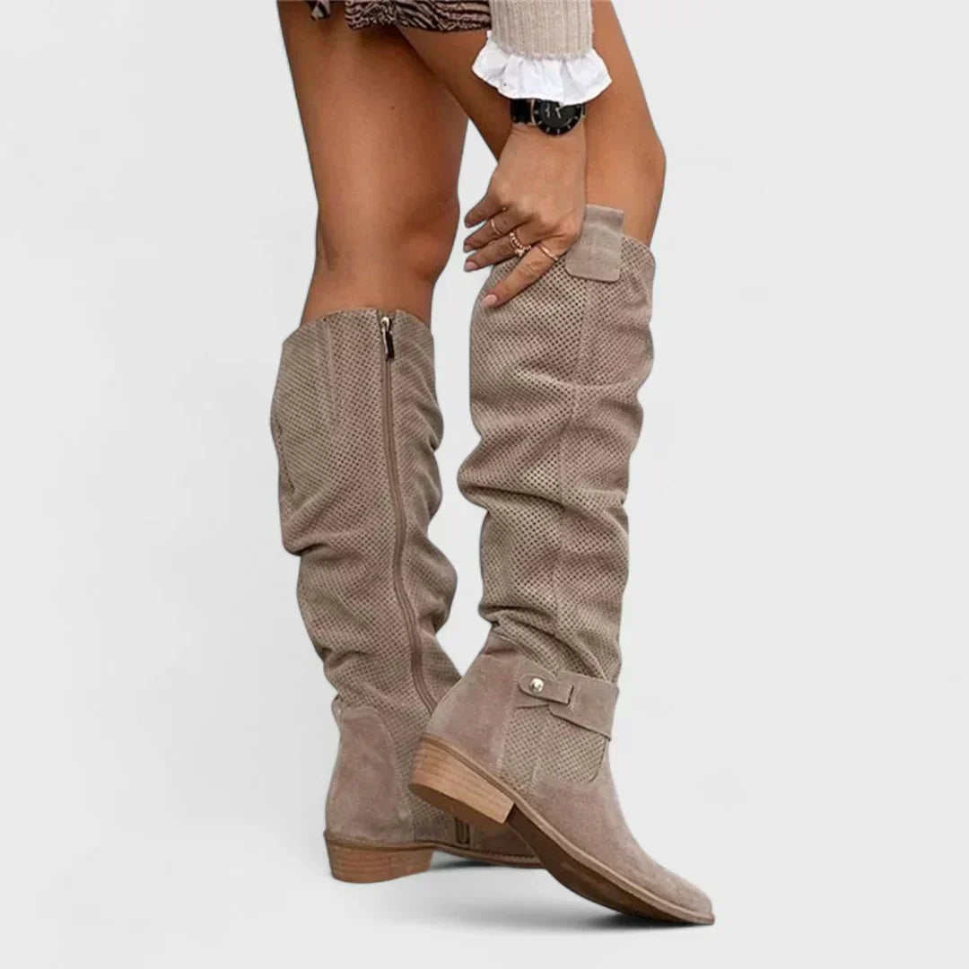 Women's Over-the-Knee Boots with Pointed Toe and Side Zip - 2