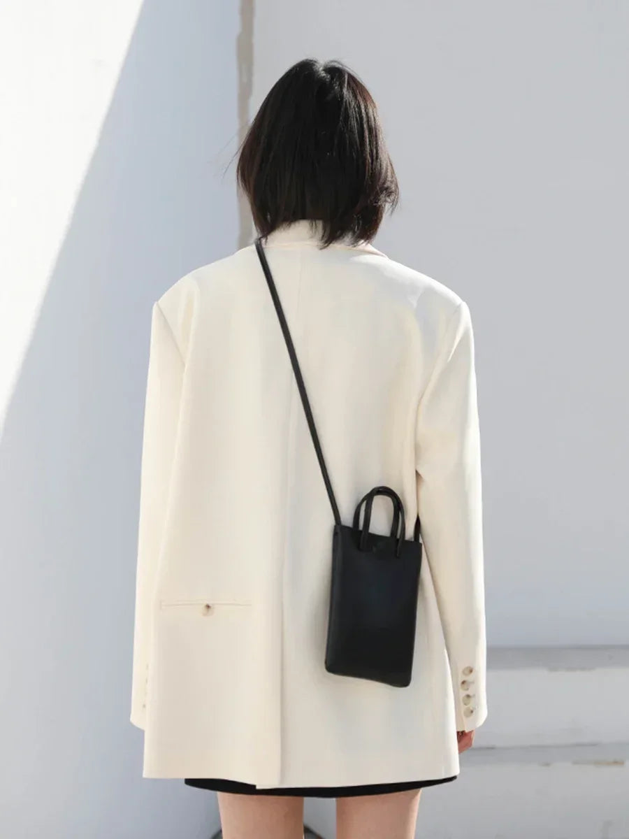 Women's Tailored Blazer Double Breasted with Notched Lapel - 4