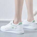 Women's Lace-Up Sneakers with Chunky Sole and Contrast Panel - 4