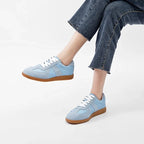 Women's Flatform Sneakers with Lace-Up Front and Panel Design - 4