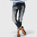 Women's Trousers Tapered Fit with Contrast Stitching - Black