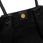 Women's Structured Tote Bag with Gold-Tone Clasp - 8