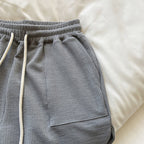 Women's Ribbed Loungewear Set Short Sleeve with Shorts - 6