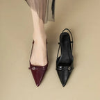 Women's Slingback Sandals Pointed Toe with Mid Heel - 6