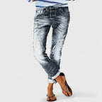 Women's Trousers Tapered Fit with Contrast Stitching - Grey