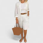 Women's Blazer and Shorts Two-Piece Set with High-Waisted Fit - 9