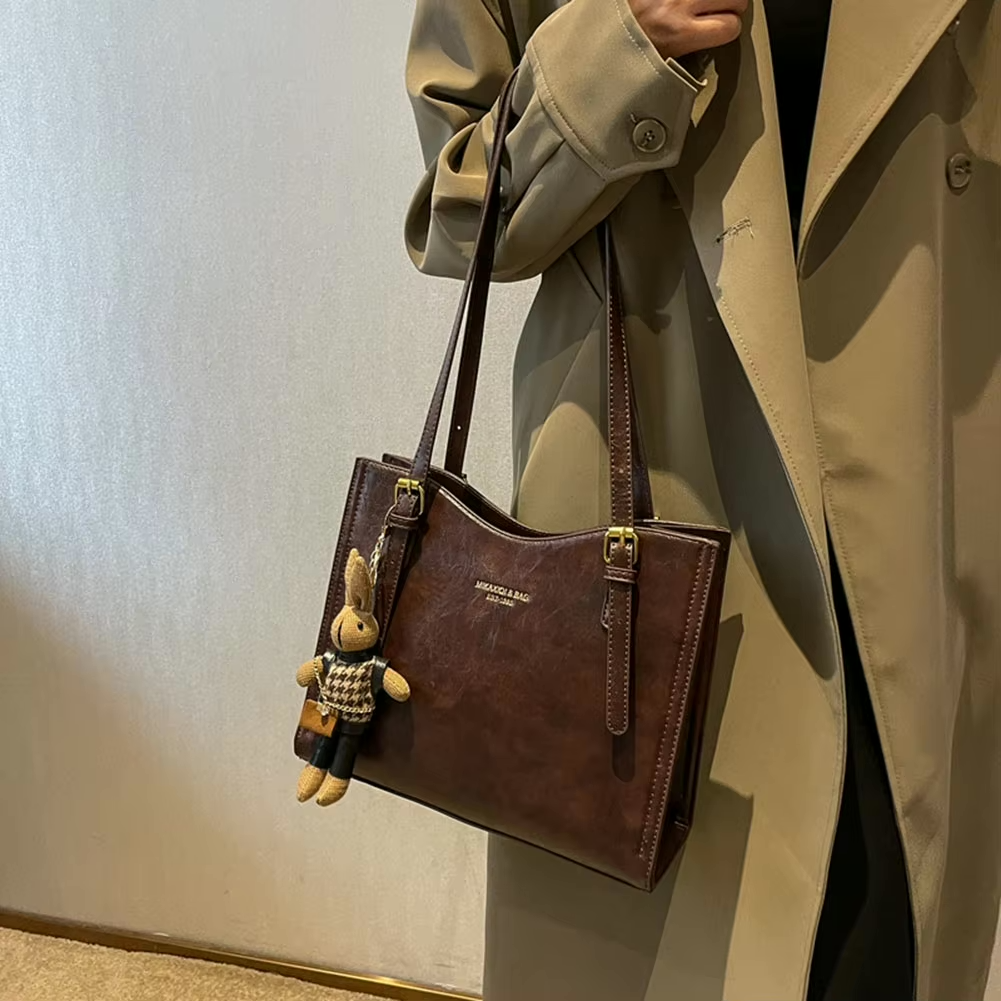 Women's Tote Bag with Detachable Bunny Charm - 11