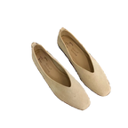 Women's Square-Toe Ballet Flats with Vintage Loafer Silhouette - 7