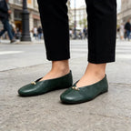 Women's Ballet Flats with Metal Buckle Detail - 3