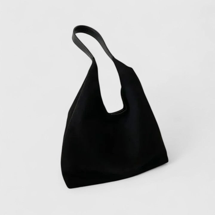 Women's Shoulder Bag with Minimalist Silhouette - Black