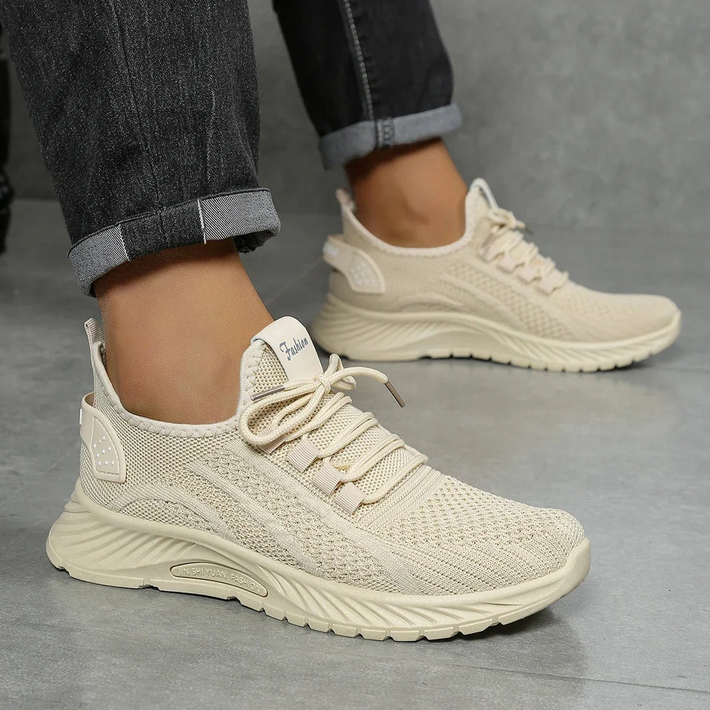 Women's Knit Trainers with Lace-Up Front and Flexible Sole - 4