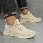 Women's Knit Trainers with Lace-Up Front and Flexible Sole - 4