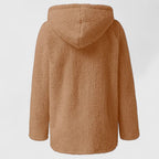 Women's Textured Longline Jacket with Hood and Zip Fastening - 4