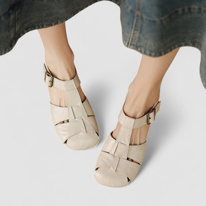 Saryanna | Orthopaedic Mary Jane Shoes - Beige