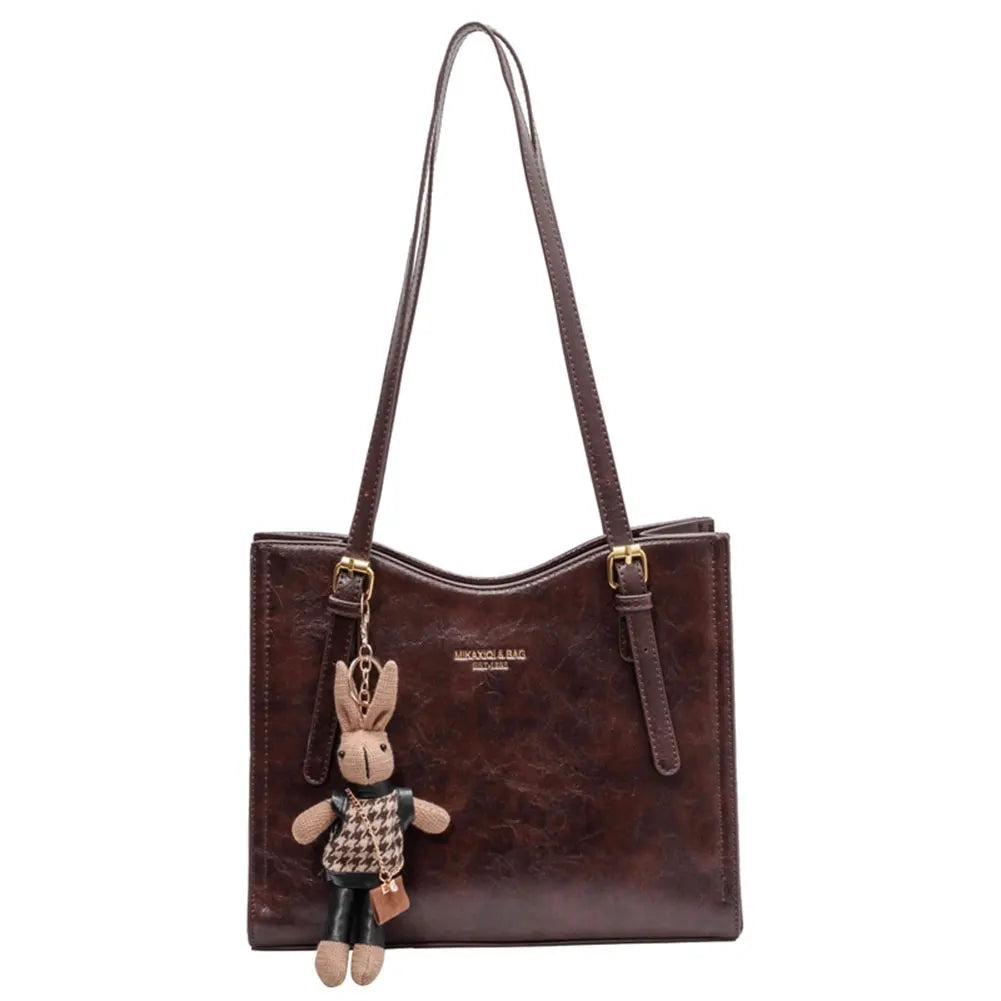 Women's Tote Bag with Detachable Bunny Charm - 3