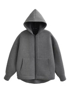 Women's Hooded Zip Jacket with Relaxed Fit and Drop Shoulders - 5