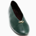 Women's Ballet Flats with Metal Buckle Detail - 7