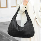 Women's Shoulder Bag with Woven Braided Texture - 4