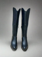 Women's Ankle Boots with Block Heel and Pull-On Style - 3
