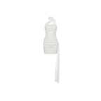Women's Bodycon Mini Dress One Shoulder with Draped Neck Strap - 8