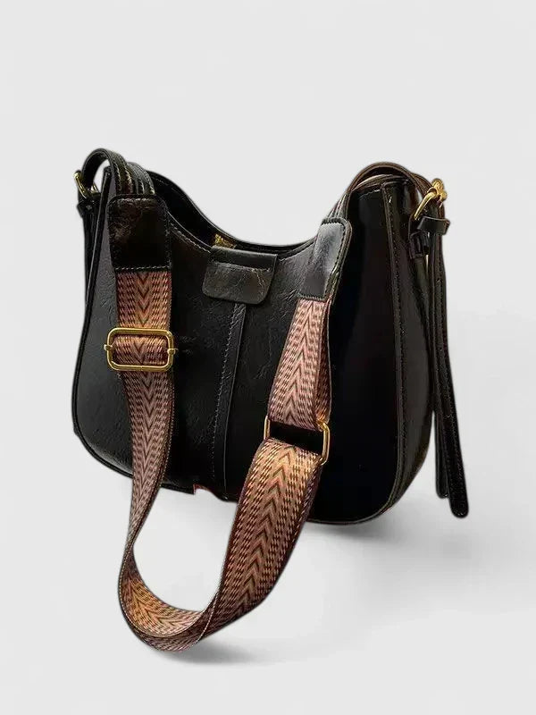 Women's Shoulder Bag with Curved Silhouette and Adjustable Strap - 6