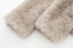 Women's Faux Fur Coat with Wide Collar - 14