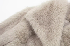 Women's Faux Fur Coat with Wide Collar - 15