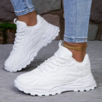 Women's Chunky Platform Sneakers with Mesh Upper - 4