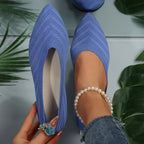 Women's Ballet Flats Pointed Toe with Stretch Knit Upper - 14
