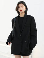 Women's Tailored Blazer Double Breasted with Notched Lapel - 3