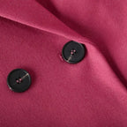 Women's Longline Blazer Coat with Tie Belt and Button Cuffs - 6
