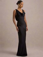 Women's Sleeveless Bodycon Maxi Dress with Cowl Neckline - 6