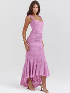 Women's Off-Shoulder Bodycon Dress with Ruched Waist and Mermaid Hem - 3