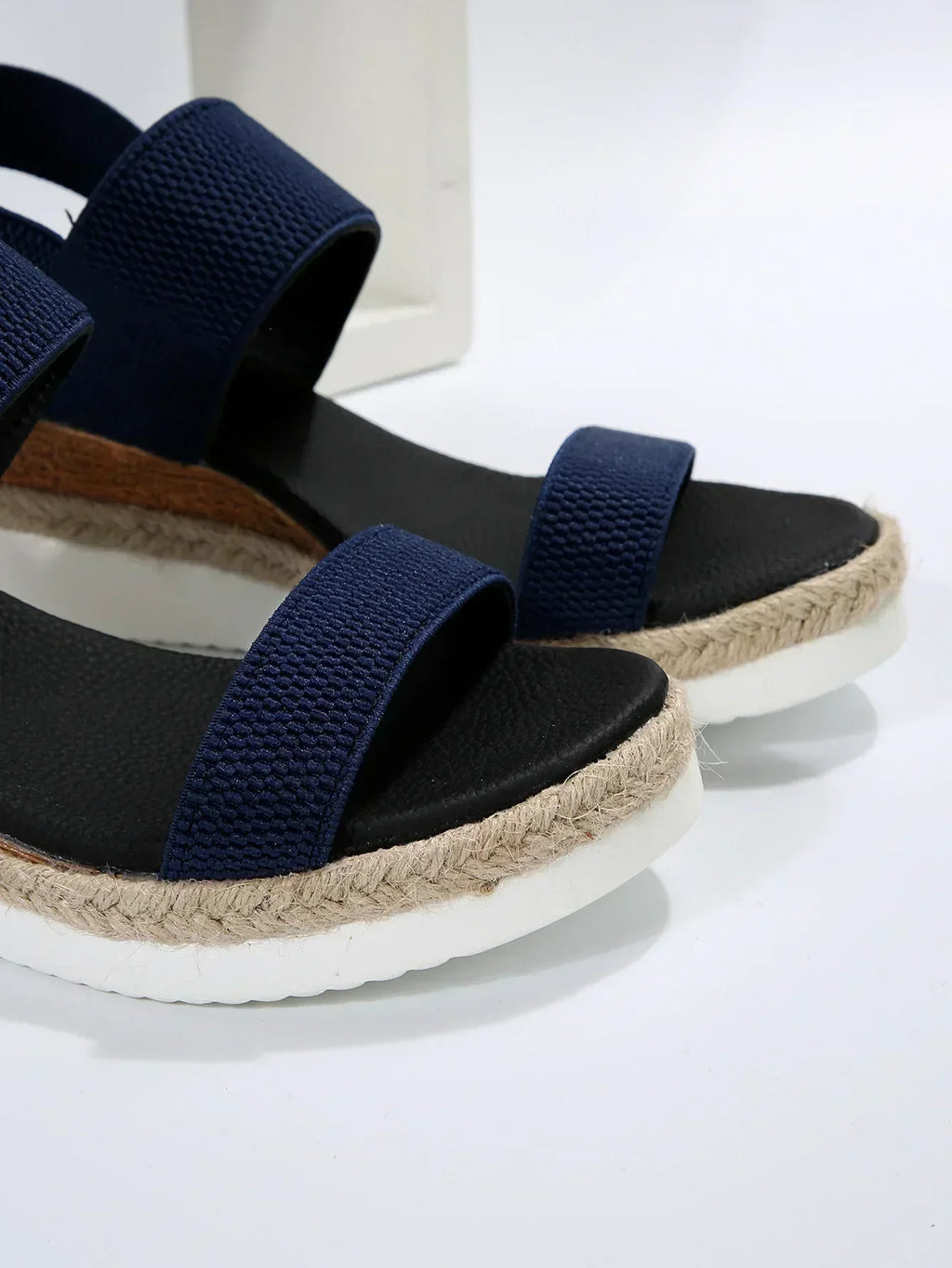 Women's Espadrille Flatform Sandals with Double Strap - 7