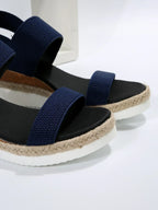 Women's Espadrille Flatform Sandals with Double Strap - 7