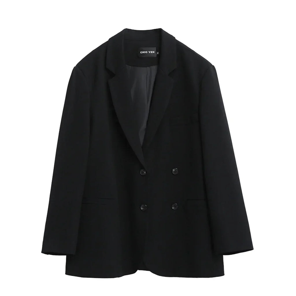 Women's Tailored Blazer Double Breasted with Notched Lapel - 6