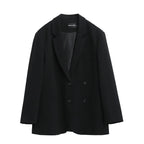 Women's Tailored Blazer Double Breasted with Notched Lapel - 6