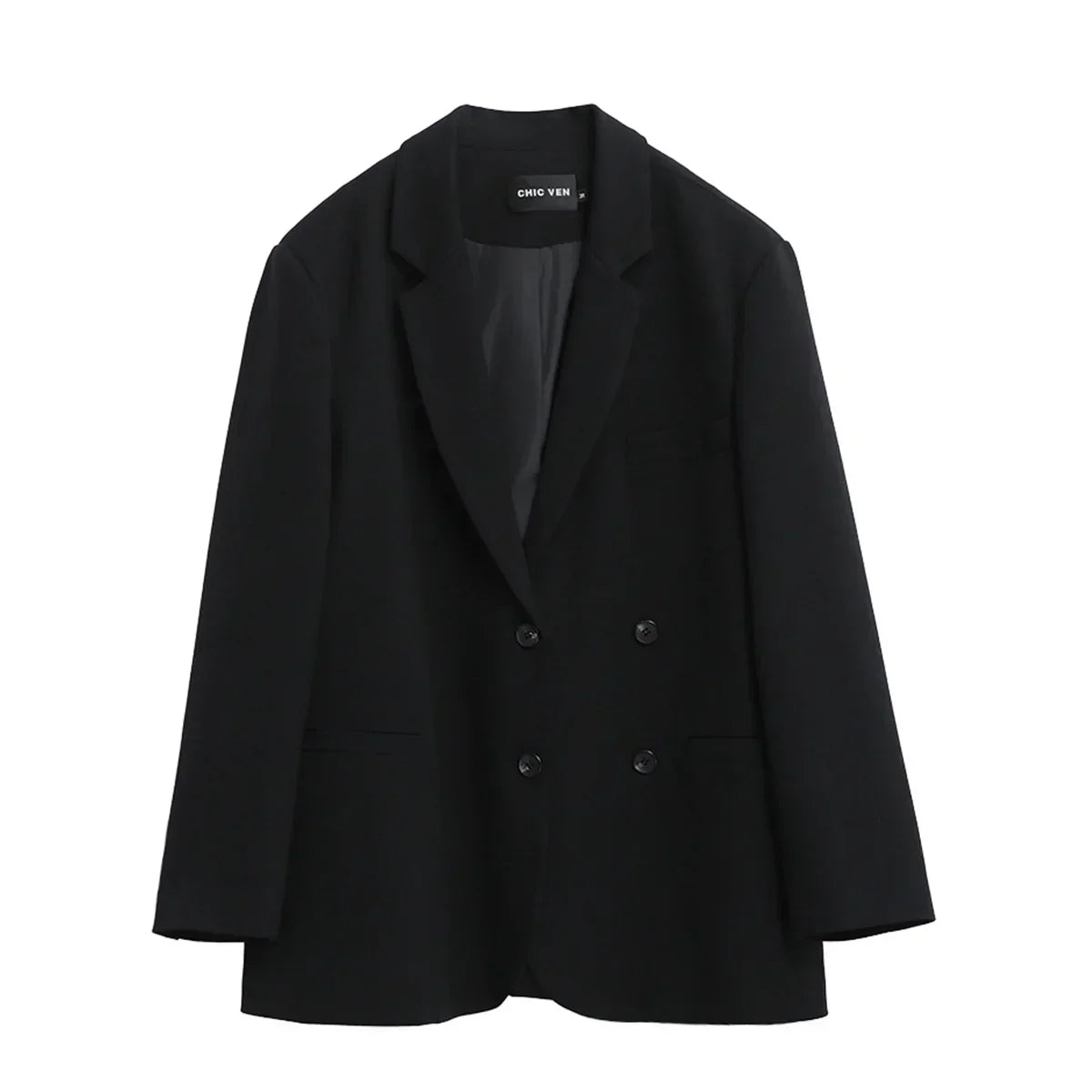 Women's Tailored Blazer Double Breasted with Notched Lapel - 6