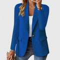 Women's Blazer Tailored Single Button with Notched Lapel - Blue