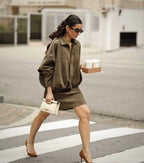 Women's Cropped Jacket with Shoulder Epaulettes - 5