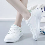 Women's Lace-Up Sneakers with Chunky Sole and Contrast Panel - 3